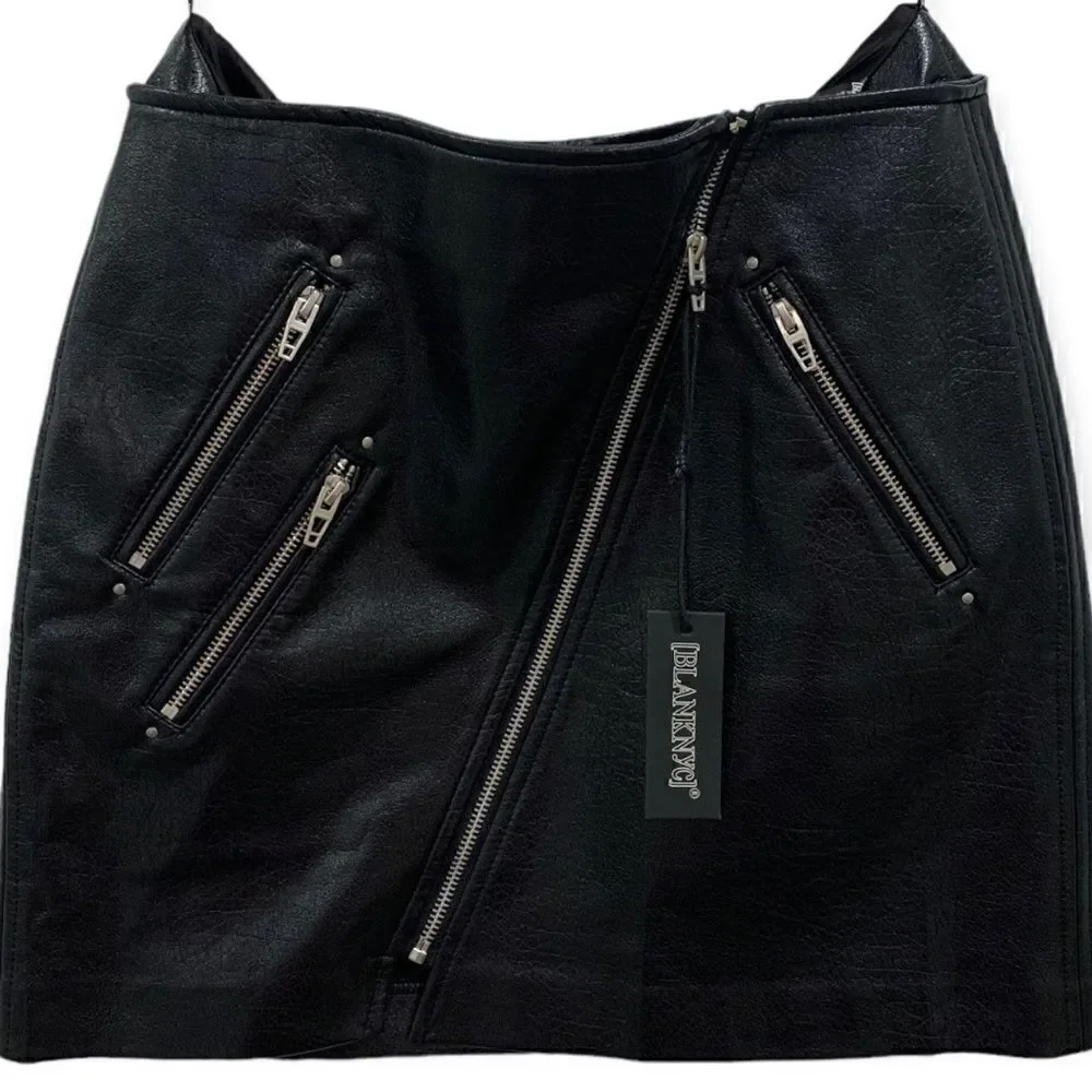 REVOLVE.com Blank NYC moto leather mini skirt, Size 27 NWT